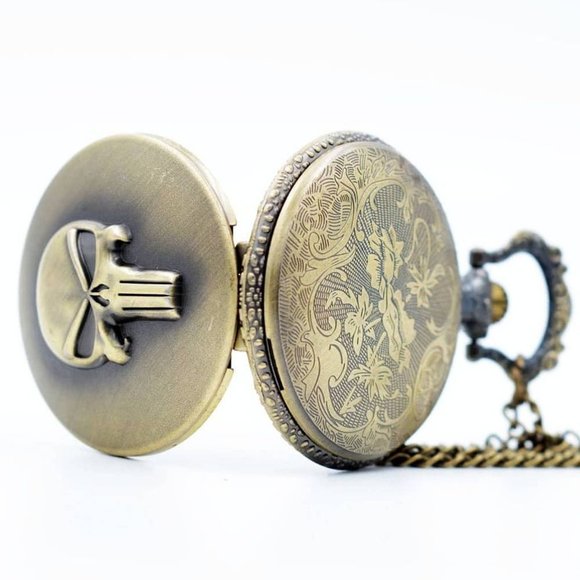Punisher Pocket Watch NEW VIntage Antique Bronze - Picture 3 of 3